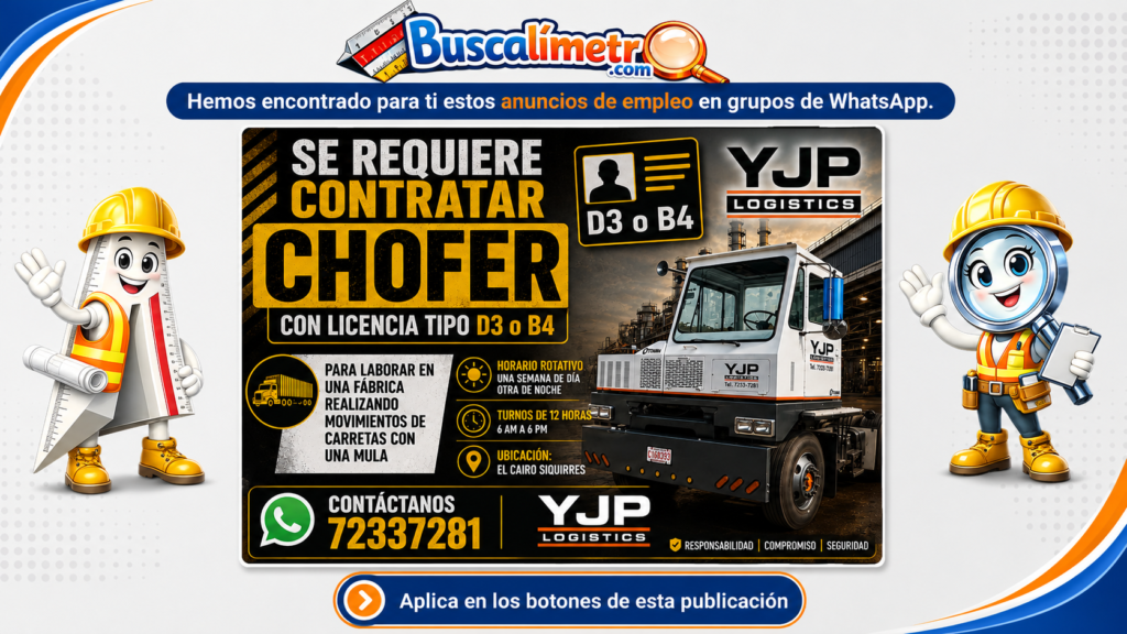 Chofer D3 o B4 en Siquirres