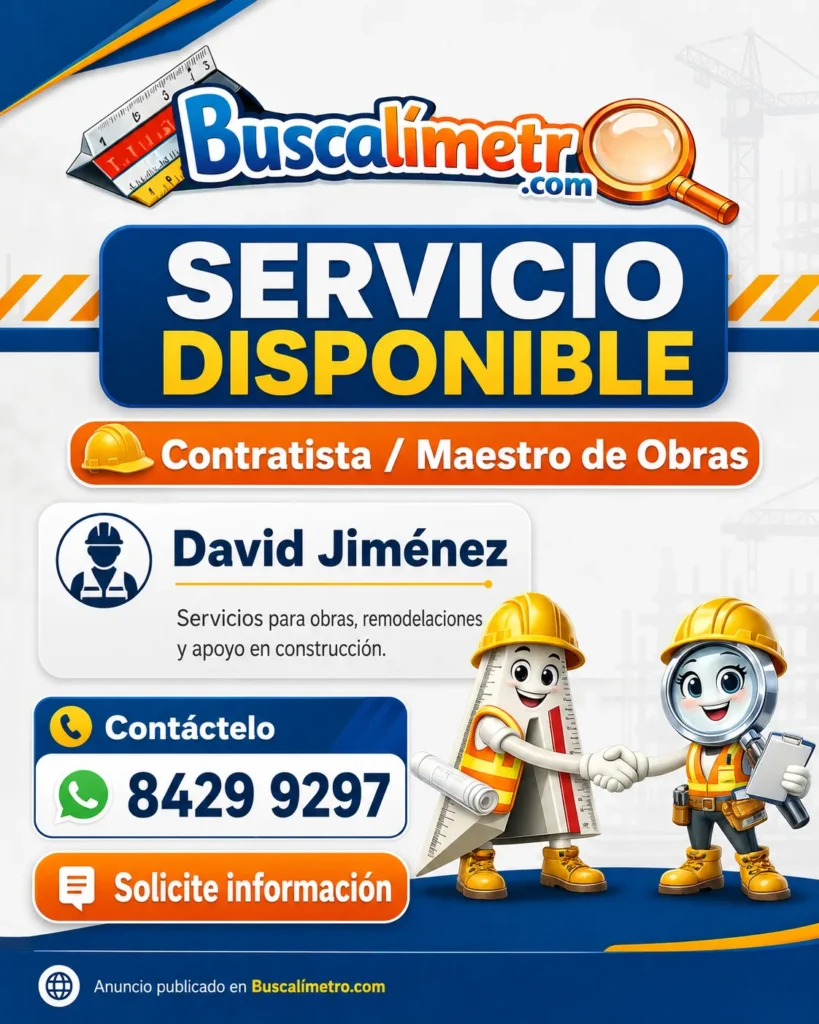 Maestro de obras David Jiménez en Costa Rica