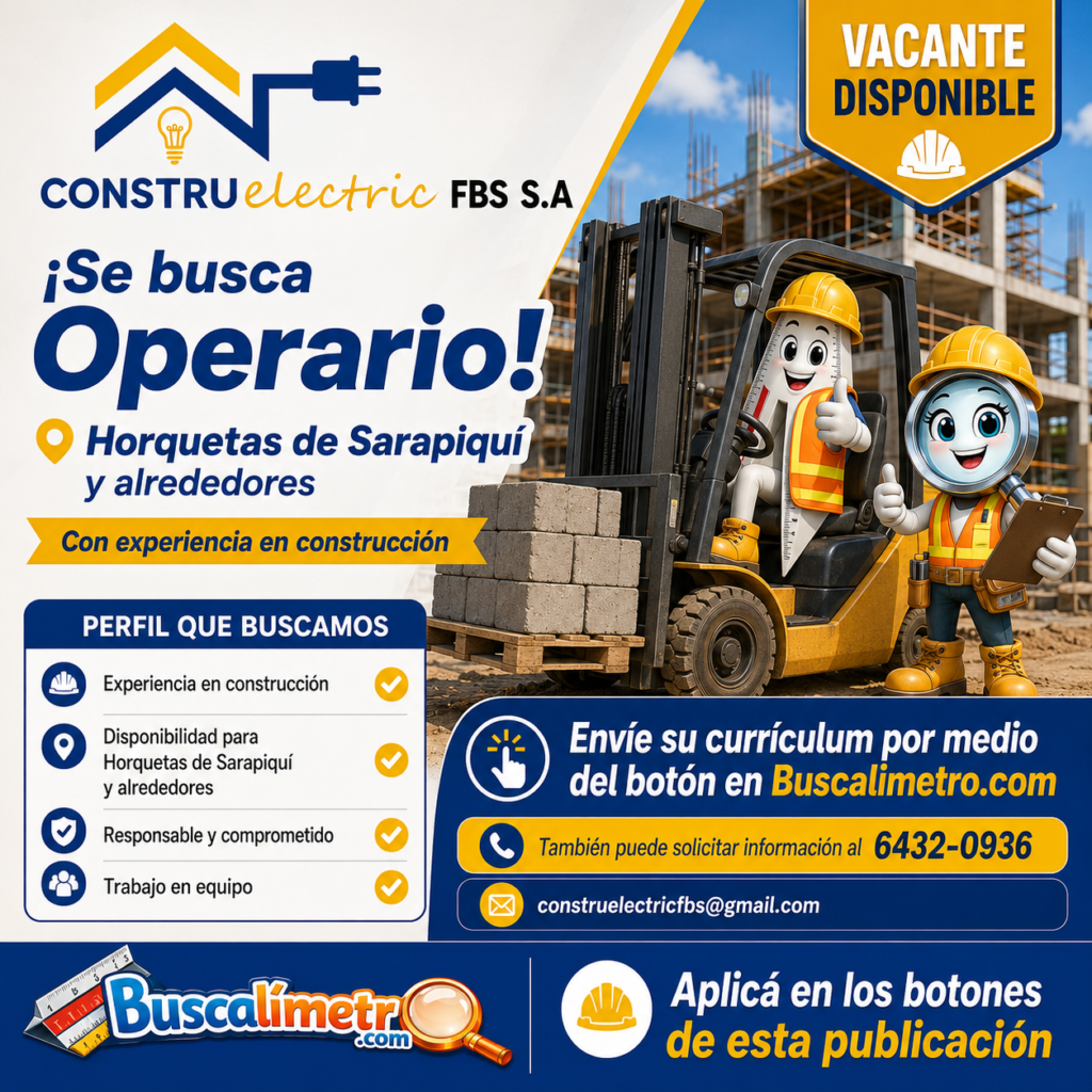 Operario de construcción en Horquetas de Sarapiquí