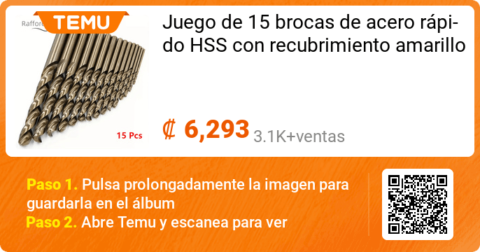Juego de 15 brocas de acero...