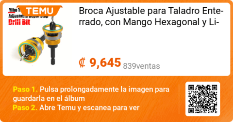 Broca ajustable para taladro con mango...