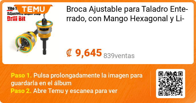 Broca ajustable para taladro con mango hexagonal