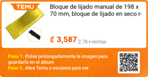 Bloque de lijado manual de 198 x 70 mm