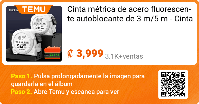 Cinta metrica de acero autoblacante de 3 m y 5 m