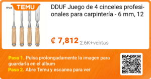 Juego de 4 cinceles profesionales para carpinteria